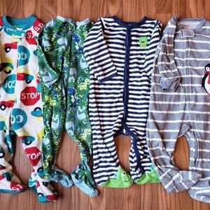 Boys footed pajamas lot size 9 months